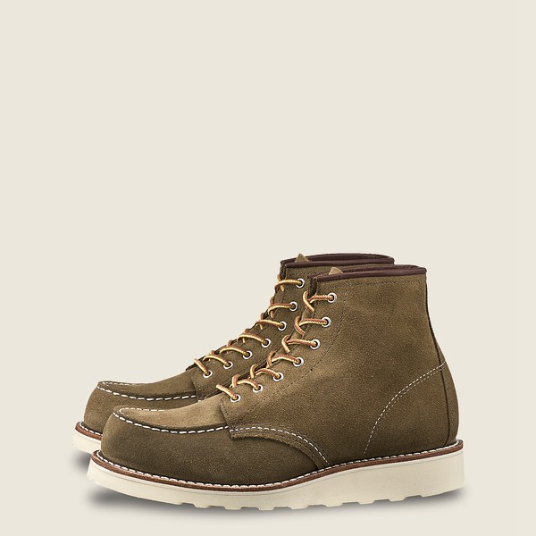 Red Wing Heritage Boots 6-inch Classic Moc – Short Mohave Leather - Olive - Womens ORG182539